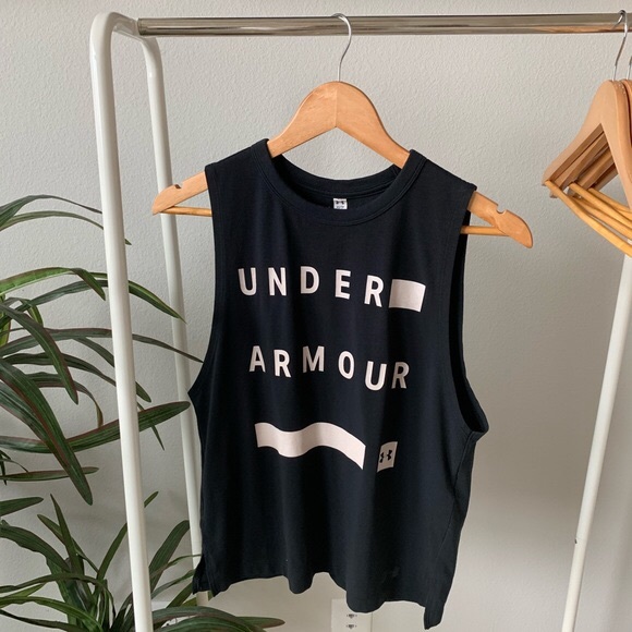 NWT Under Armour Linear Wordmark Muscle Tank - Picture 3 of 4